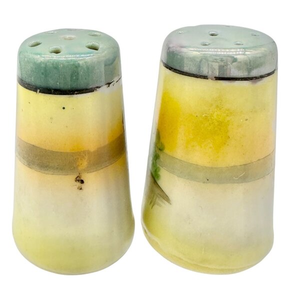 Japanese Condiment 6 pc Set Hand-Painted Tray Jar Spoon Salt Pepper Shakers - Picture 9 of 16